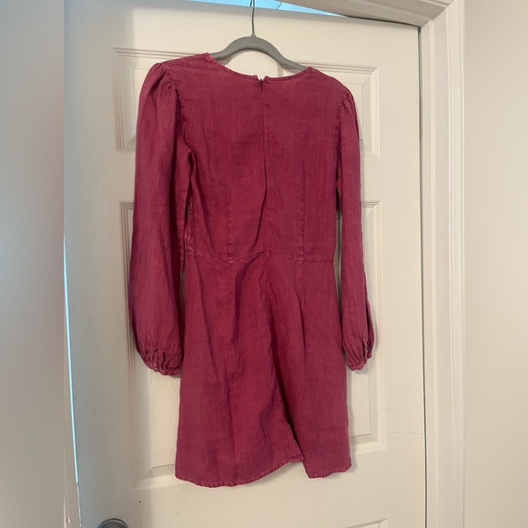 HONORINE Mini Dress Gaia Raspberry Linen - Picture 3 of 4